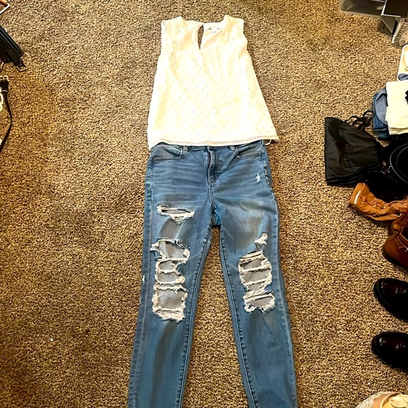 White and Gold tank top - Picture 2 of 7